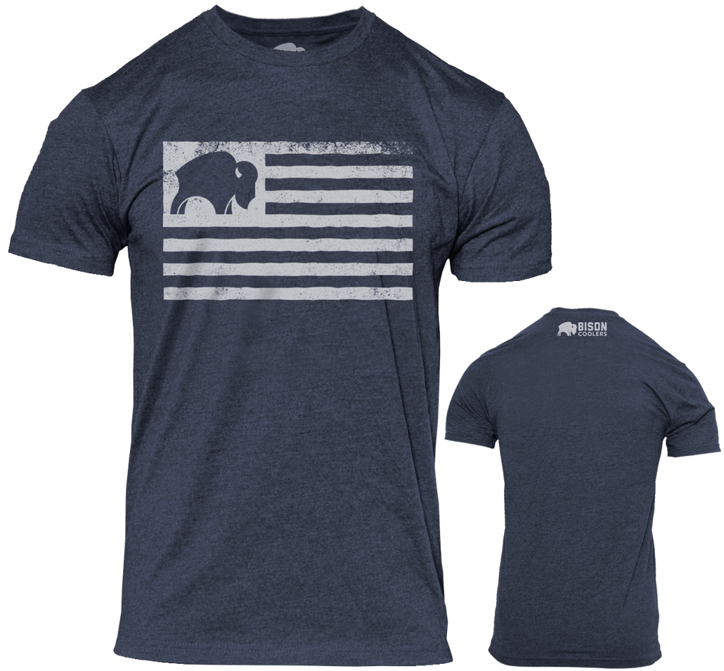 American Flag T-Shirt | Bison USA Made Coolers